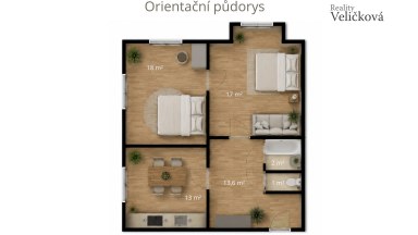 Prodej cihlového bytu 2+1 s možností úpravy na 3+kk, v centru Hradce Králové, Břetislavova ul.