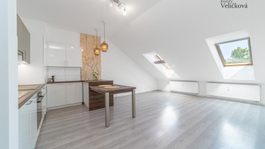 Prodej  podkrovního bytu 3+kk s parkovacím stání v Milovicích (okr. Nymburk)