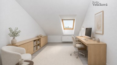 Prodej  podkrovního bytu 3+kk s parkovacím stání v Milovicích (okr. Nymburk)