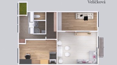 Prodej pěkného bytu 3+1 se zasklenou lodžií a balkonem - 63 m2,  v ulici Severní, Hradec Králové 