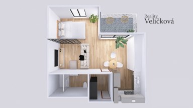 Prodej jedinečného bytu 1+kk s terasou v novostavbě na Labském Palouku v Pardubicích