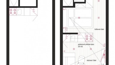 Pronájem luxusního bytu 1+kk se zasklenou lodžií v Hradci Králové - Moravské Předměstí