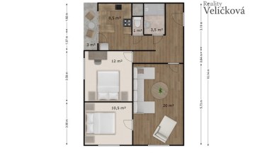 Zrekonstruovaný byt 3+1 s nádhernými výhledy na Chrudim, ulice Malecká