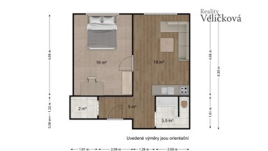 Pronájem bytu 2+kk o výměře 47 m² v klidné a žádané lokalitě Hradce Králové –⁠ Durychova