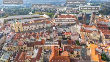 Prodej historického činžovního domu přímo na Velkém náměstí v Hradci Králové 