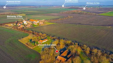 Prodej stavebního pozemku o výměře 986 m² v obci Běchary - Běchárky